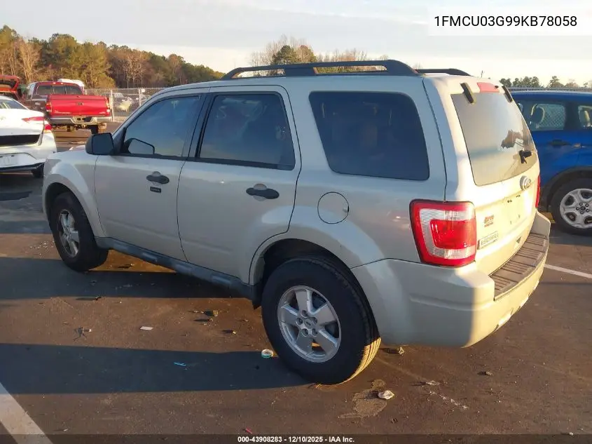 1FMCU03G99KB78058 2009 Ford Escape Xlt