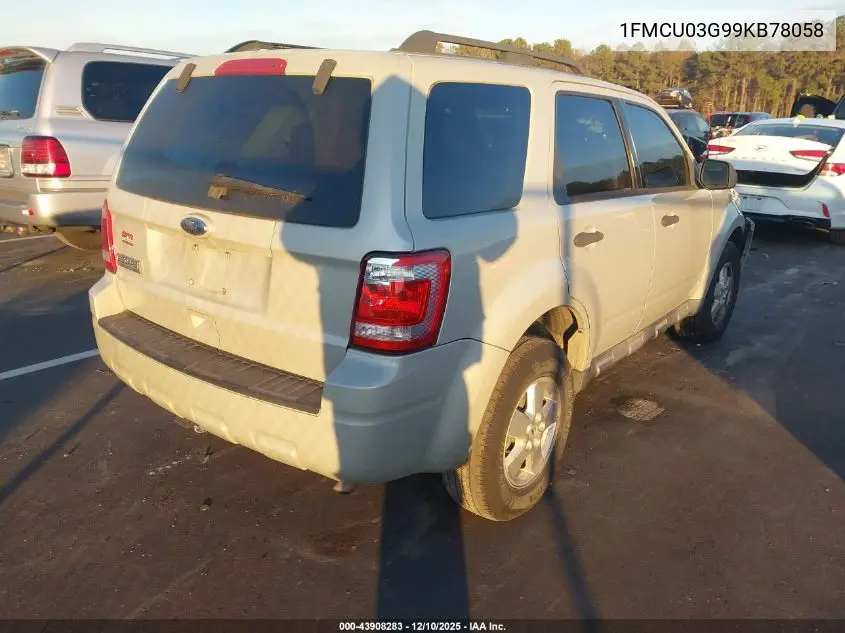 1FMCU03G99KB78058 2009 Ford Escape Xlt