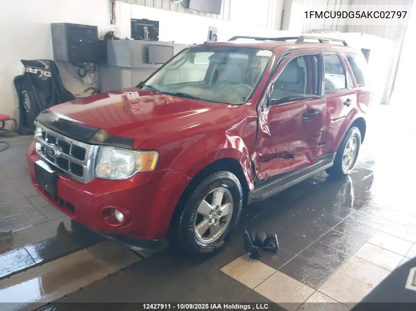 1FMCU9DG5AKC02797 2010 Ford Escape Xlt