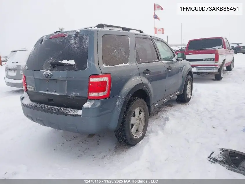 1FMCU0D73AKB86451 2010 Ford Escape Xlt