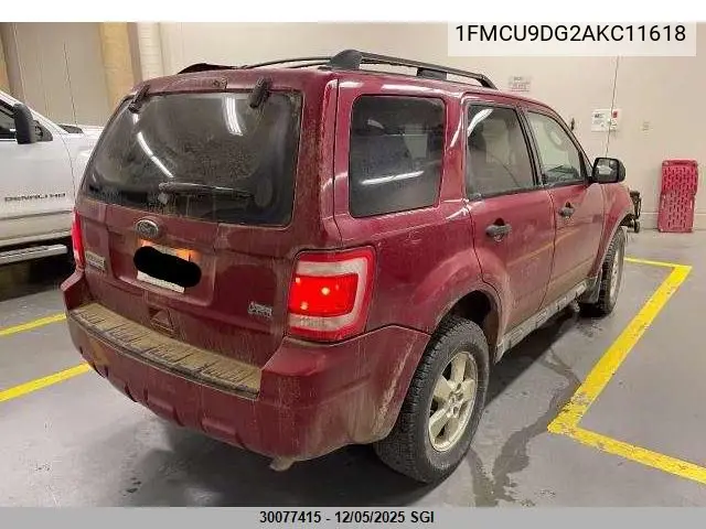 1FMCU9DG2AKC11618 2010 Ford Escape Xlt