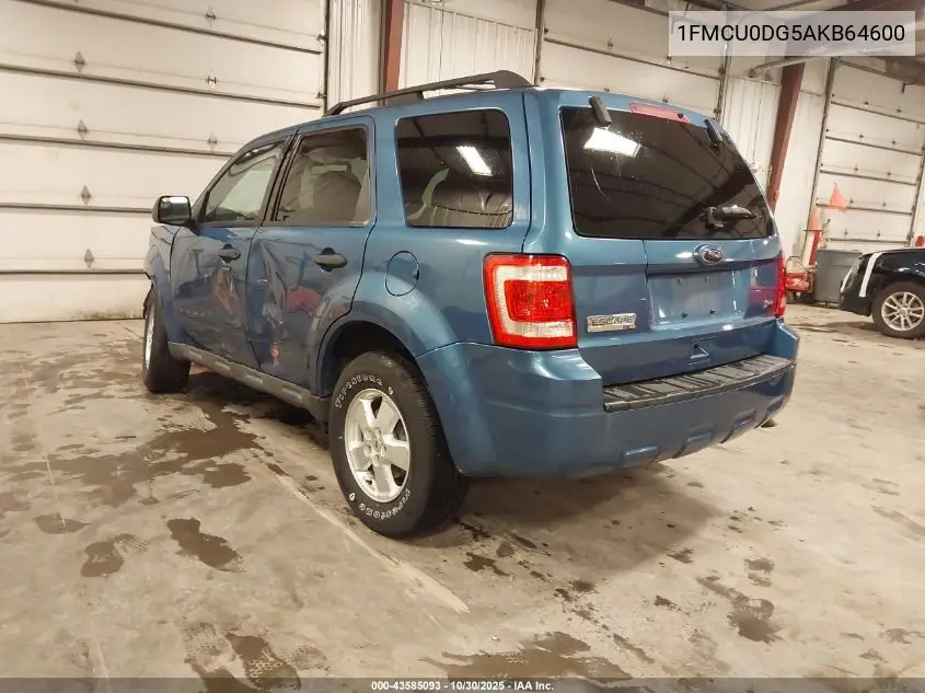 1FMCU0DG5AKB64600 2010 Ford Escape Xlt