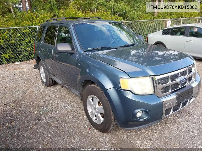 1FMCU9D70AKD15802 2010 Ford Escape Xlt