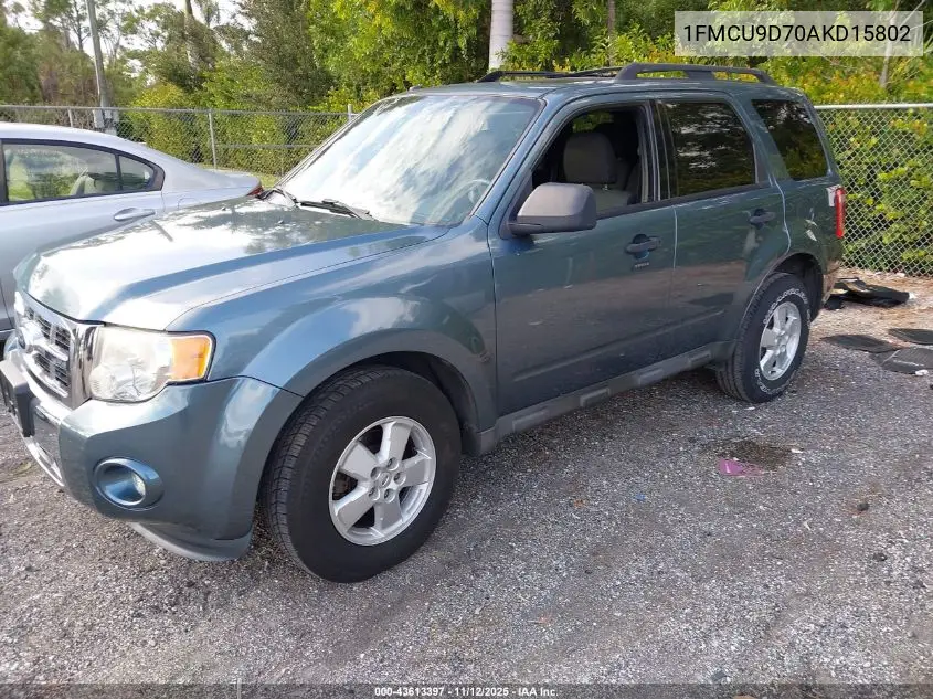 1FMCU9D70AKD15802 2010 Ford Escape Xlt