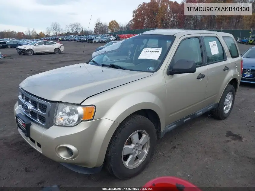 1FMCU9C7XAKB40430 2010 Ford Escape Xls