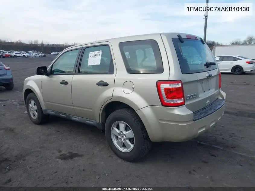 1FMCU9C7XAKB40430 2010 Ford Escape Xls