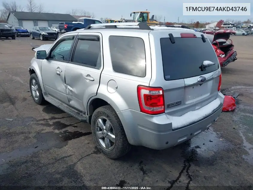 1FMCU9E74AKD43746 2010 Ford Escape Limited
