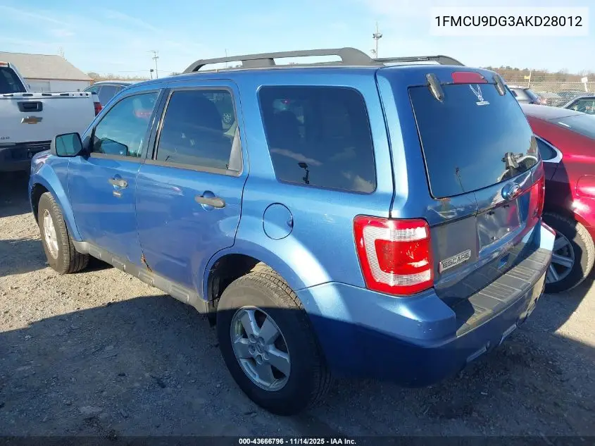 1FMCU9DG3AKD28012 2010 Ford Escape Xlt