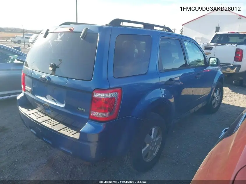 1FMCU9DG3AKD28012 2010 Ford Escape Xlt
