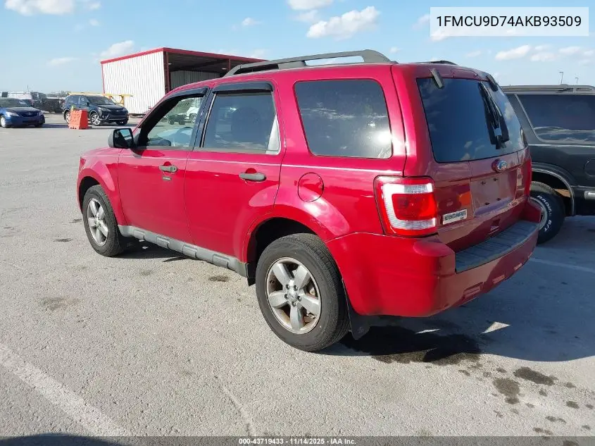 1FMCU9D74AKB93509 2010 Ford Escape Xlt