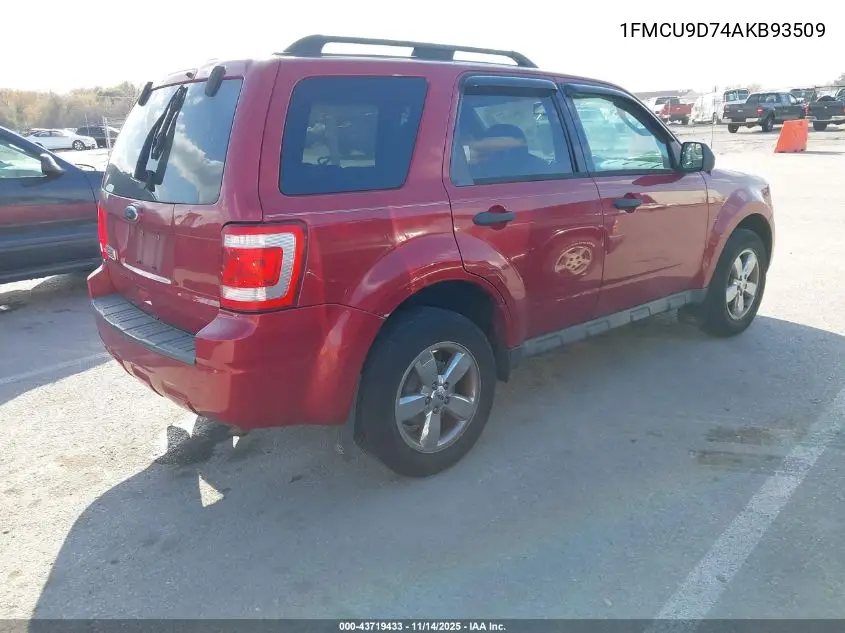 1FMCU9D74AKB93509 2010 Ford Escape Xlt