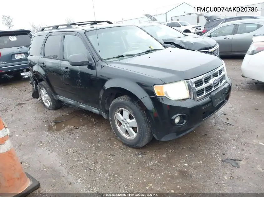 1FMCU0D74AKD20786 2010 Ford Escape Xlt