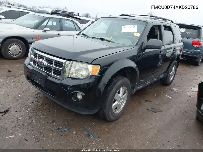 1FMCU0D74AKD20786 2010 Ford Escape Xlt