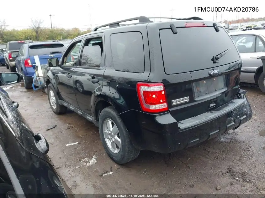1FMCU0D74AKD20786 2010 Ford Escape Xlt