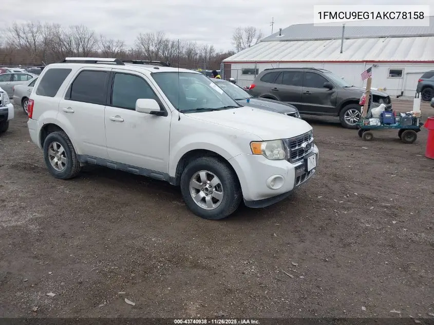 1FMCU9EG1AKC78158 2010 Ford Escape Limited