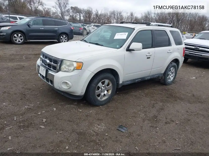 1FMCU9EG1AKC78158 2010 Ford Escape Limited