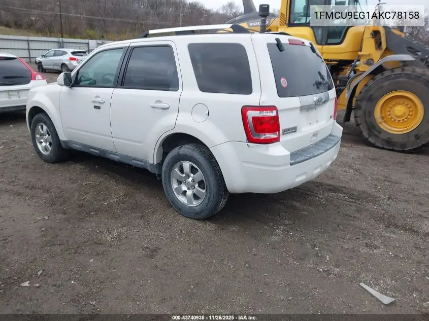 1FMCU9EG1AKC78158 2010 Ford Escape Limited