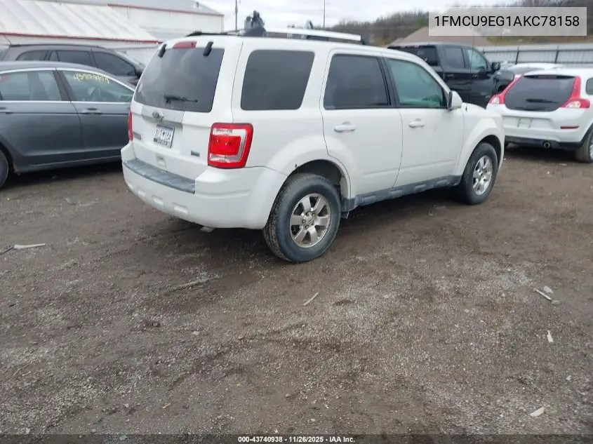 1FMCU9EG1AKC78158 2010 Ford Escape Limited