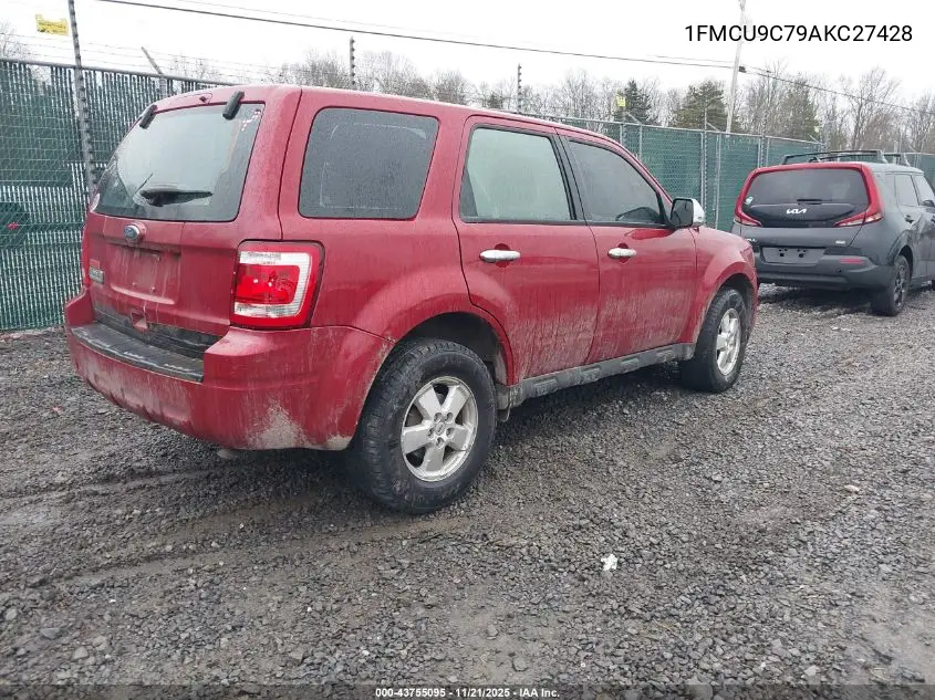 1FMCU9C79AKC27428 2010 Ford Escape Xls