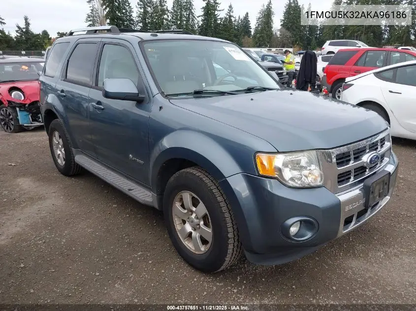 1FMCU5K32AKA96186 2010 Ford Escape Hybrid Limited