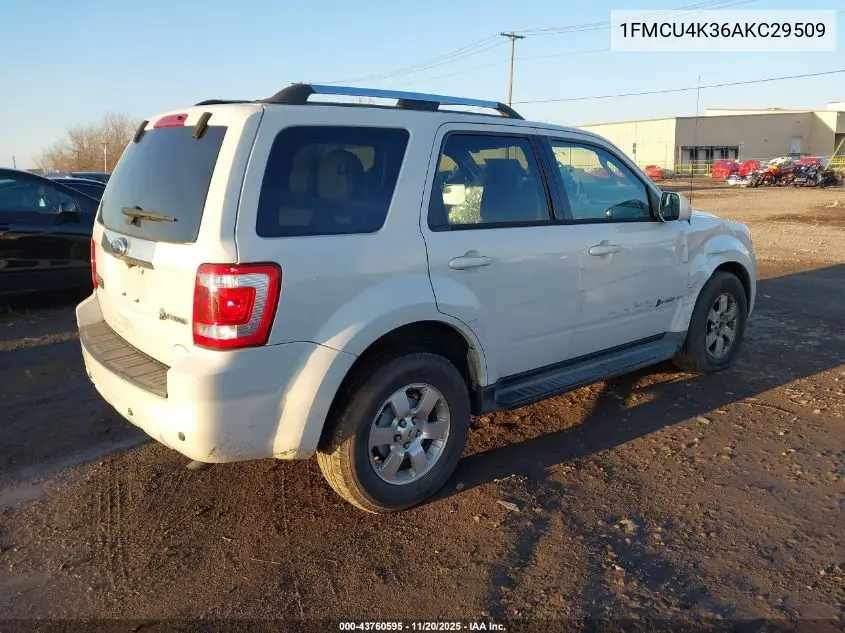 1FMCU4K36AKC29509 2010 Ford Escape Hybrid Limited