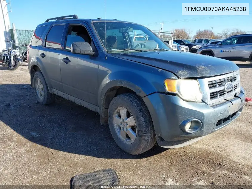 1FMCU0D70AKA45238 2010 Ford Escape Xlt