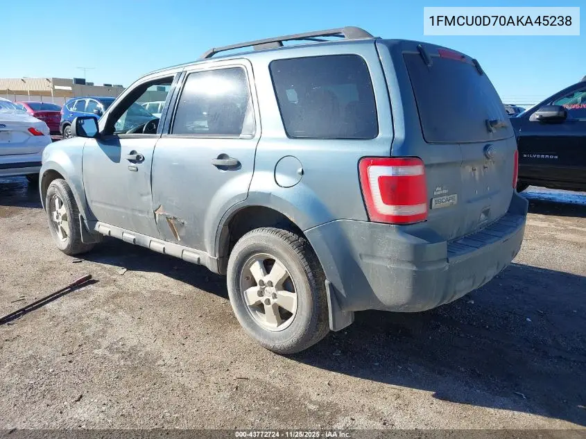 1FMCU0D70AKA45238 2010 Ford Escape Xlt