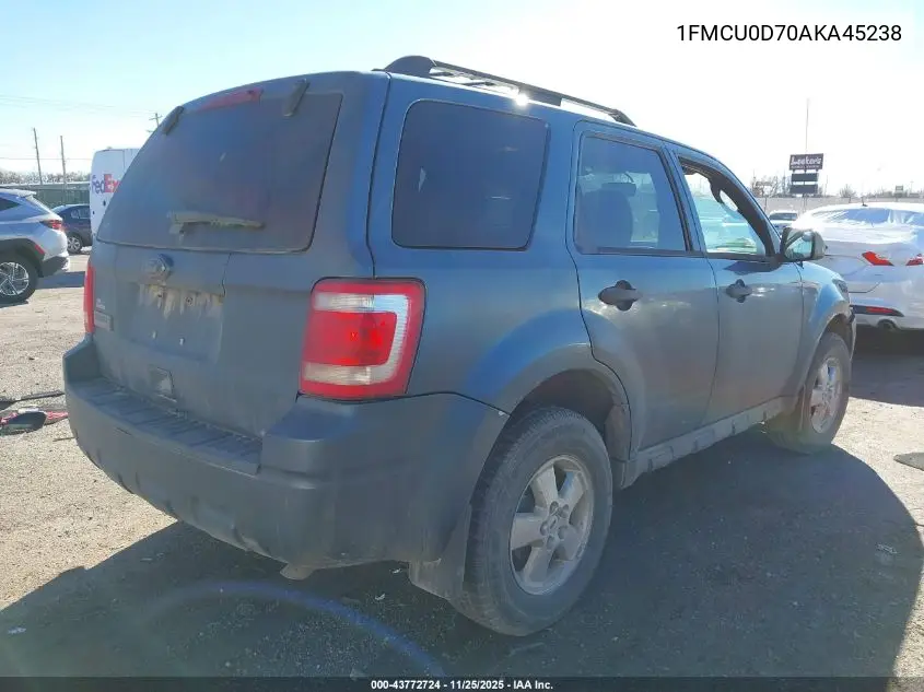 1FMCU0D70AKA45238 2010 Ford Escape Xlt