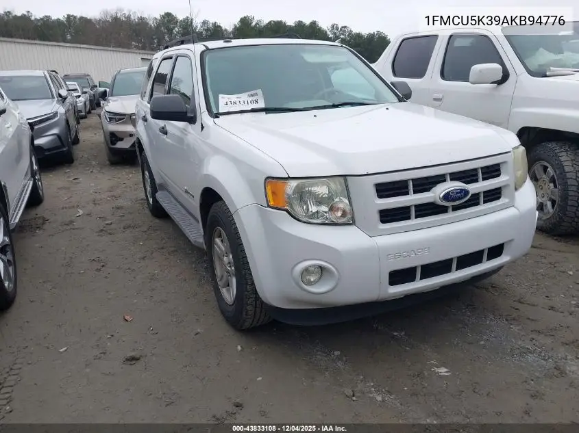 1FMCU5K39AKB94776 2010 Ford Escape Hybrid Limited