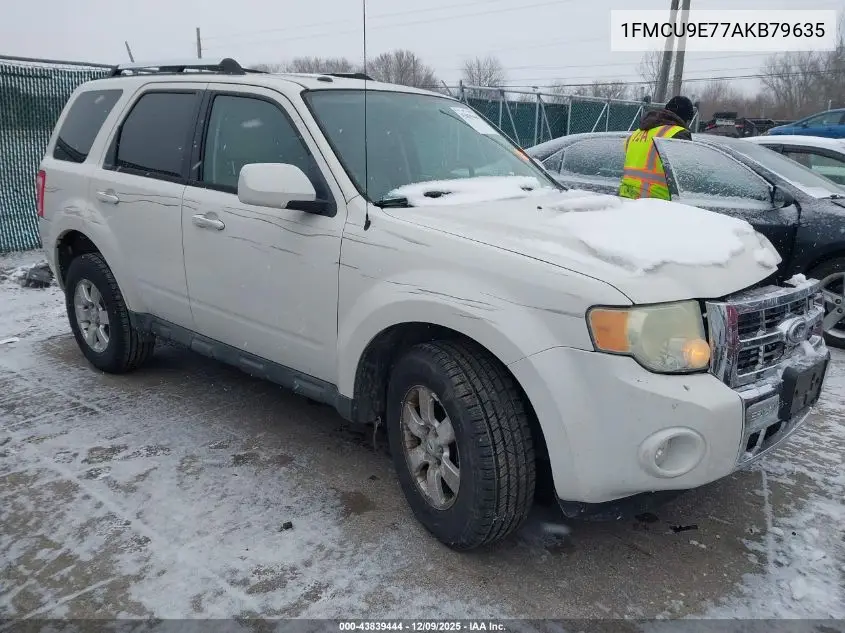 1FMCU9E77AKB79635 2010 Ford Escape Limited