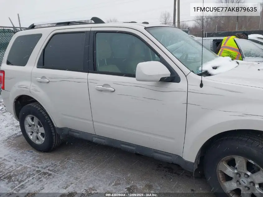 1FMCU9E77AKB79635 2010 Ford Escape Limited