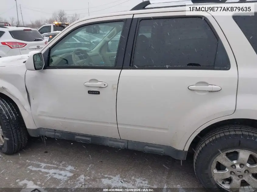1FMCU9E77AKB79635 2010 Ford Escape Limited