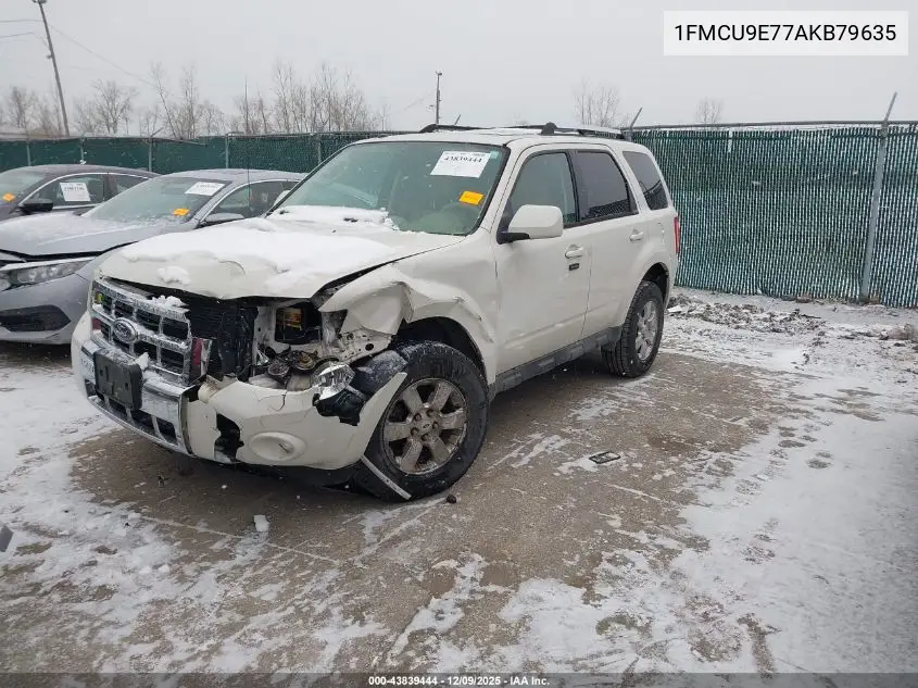 1FMCU9E77AKB79635 2010 Ford Escape Limited