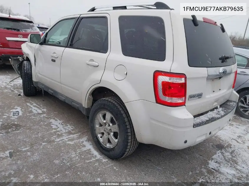 1FMCU9E77AKB79635 2010 Ford Escape Limited