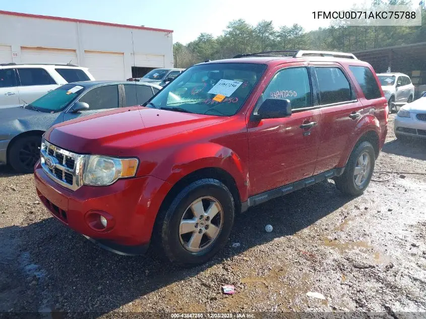 1FMCU0D71AKC75788 2010 Ford Escape Xlt
