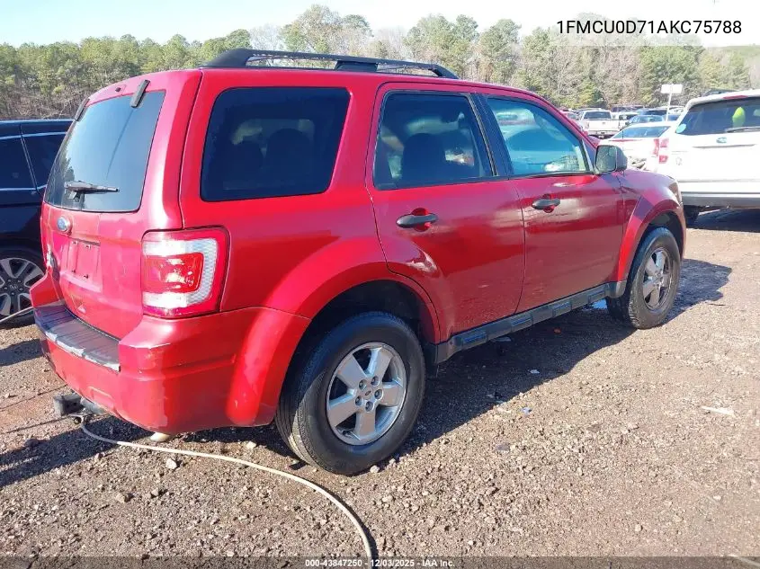 1FMCU0D71AKC75788 2010 Ford Escape Xlt