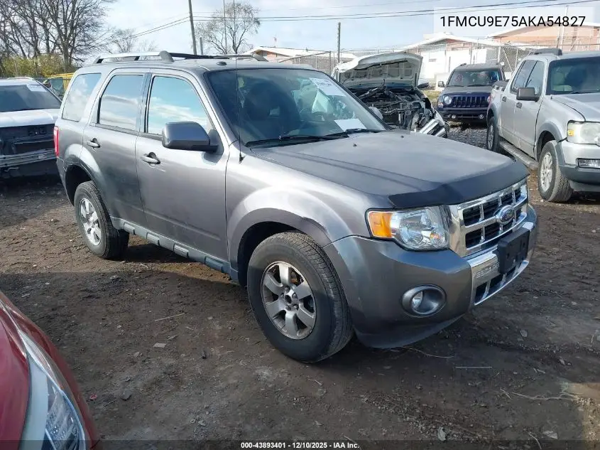 1FMCU9E75AKA54827 2010 Ford Escape Limited