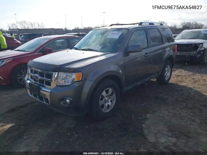 1FMCU9E75AKA54827 2010 Ford Escape Limited