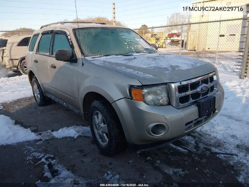 1FMCU9C72AKC29716 2010 Ford Escape Xls