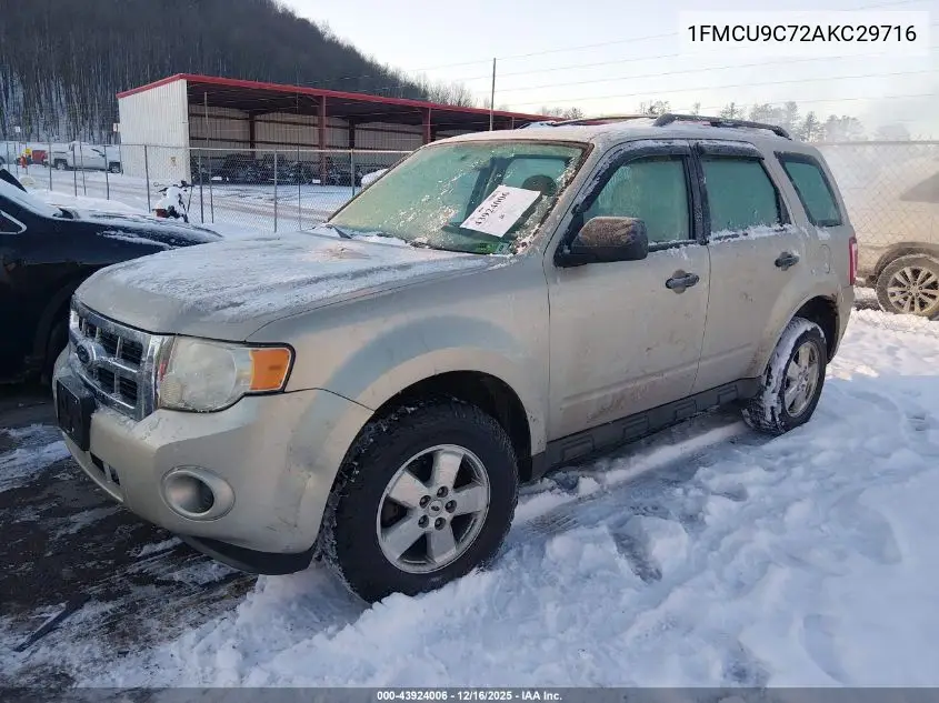 1FMCU9C72AKC29716 2010 Ford Escape Xls
