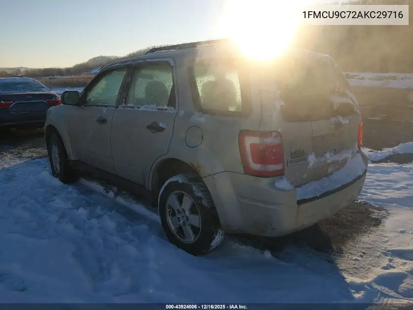 1FMCU9C72AKC29716 2010 Ford Escape Xls