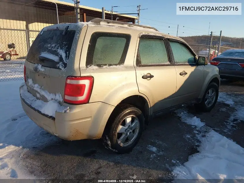 1FMCU9C72AKC29716 2010 Ford Escape Xls