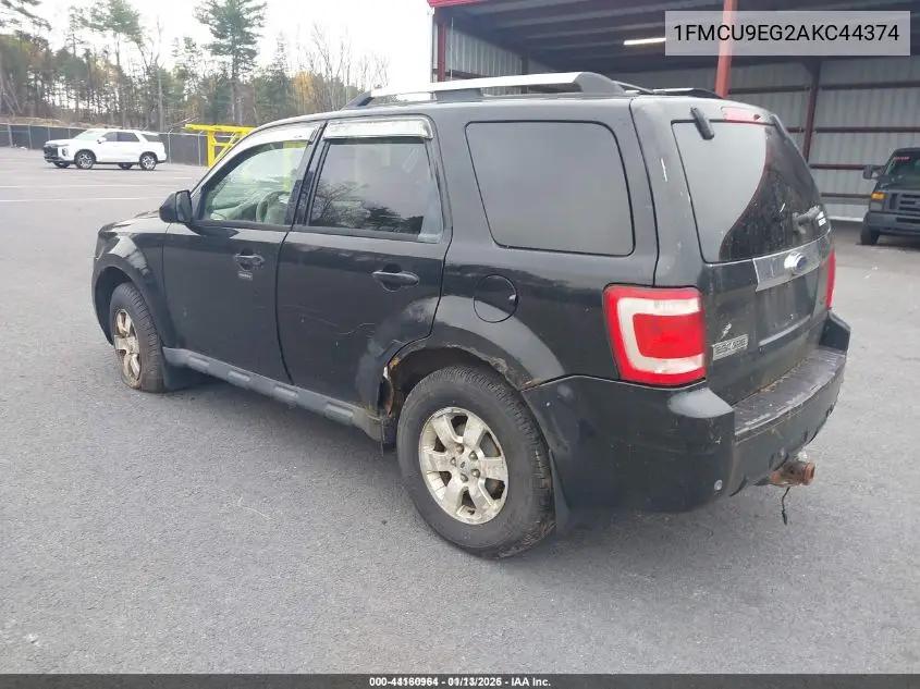 1FMCU9EG2AKC44374 2010 Ford Escape Limited