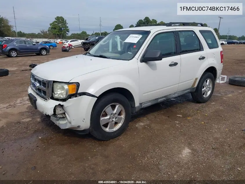 1FMCU0C74BKC17466 2011 Ford Escape Xls
