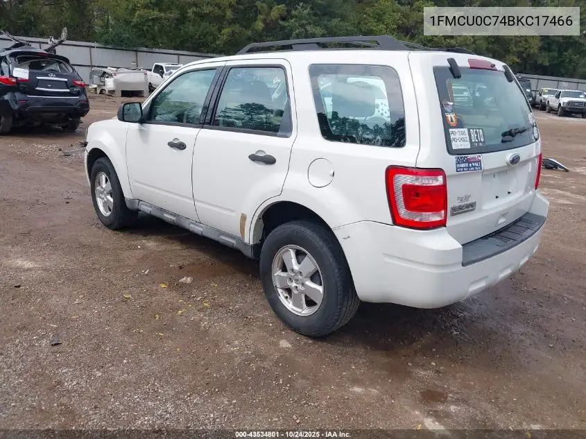 1FMCU0C74BKC17466 2011 Ford Escape Xls