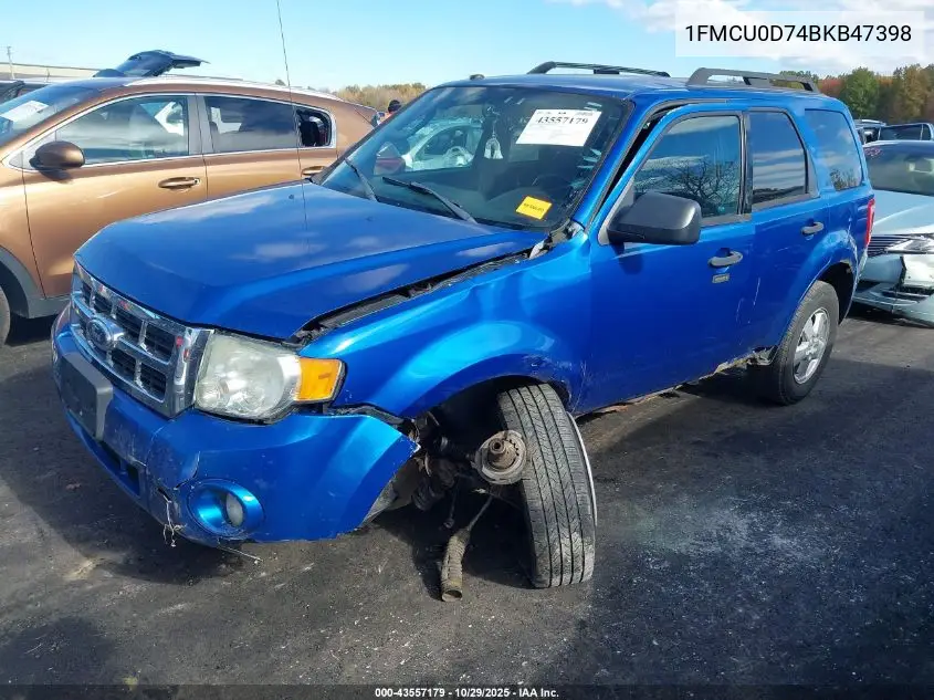 1FMCU0D74BKB47398 2011 Ford Escape Xlt