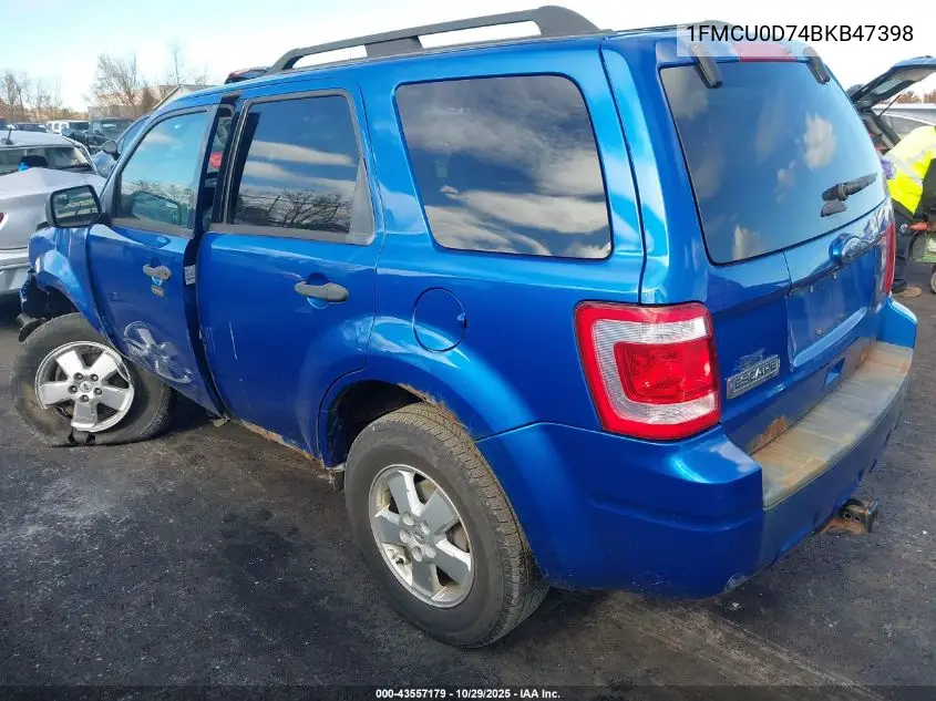 1FMCU0D74BKB47398 2011 Ford Escape Xlt