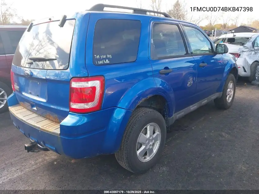 1FMCU0D74BKB47398 2011 Ford Escape Xlt