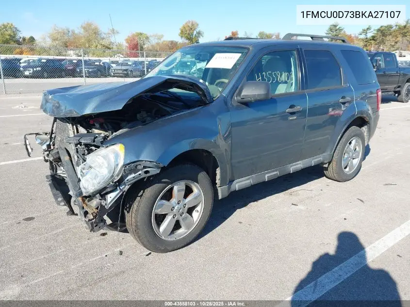1FMCU0D73BKA27107 2011 Ford Escape Xlt