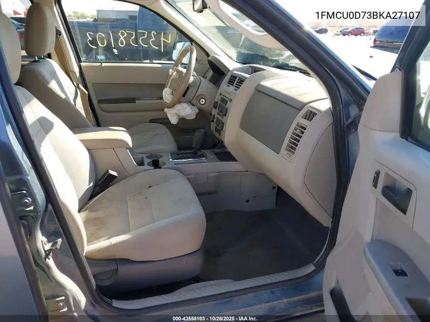 1FMCU0D73BKA27107 2011 Ford Escape Xlt